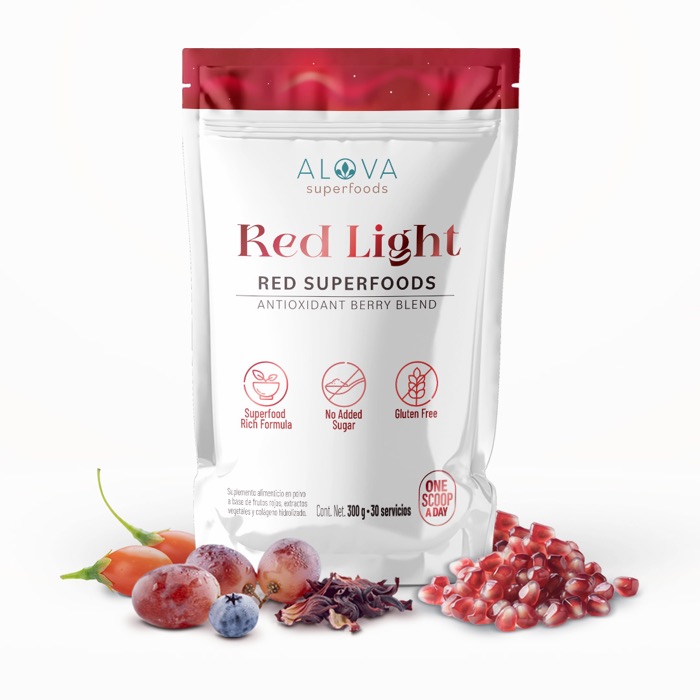 Red Light — Superfood mix antioxidante en polvo · Frutos rojos + colágeno